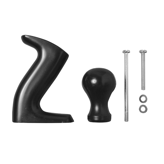 STANLEY 1-12-712 hand plane handle and knob set with screws and washers, product photography, top view.
