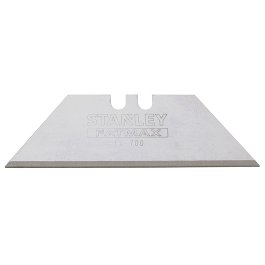 Front view of STANLEY FATMAX utility knife blade with sharp edge on white background