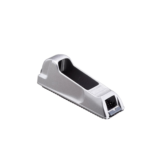 Photo of STANLEY 5-21-399 silver surform planer tool, angled view on white background.
