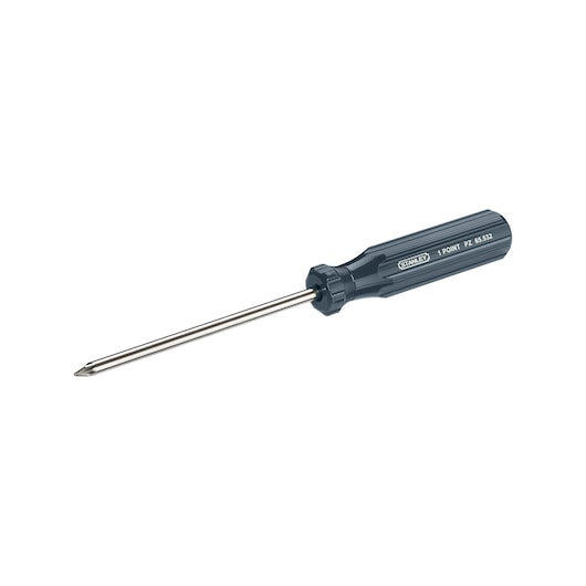 STANLEY 65-532 PZ screwdriver with black handle, side angle, white background.