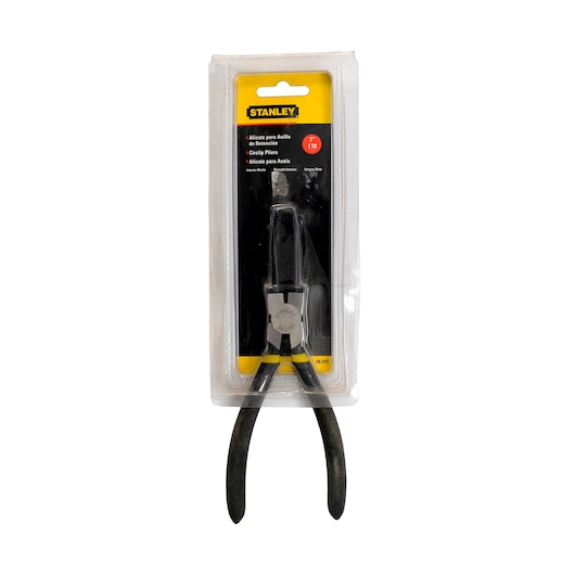 STANLEY 84-273-22 circlip pliers in retail packaging, front view on white background.