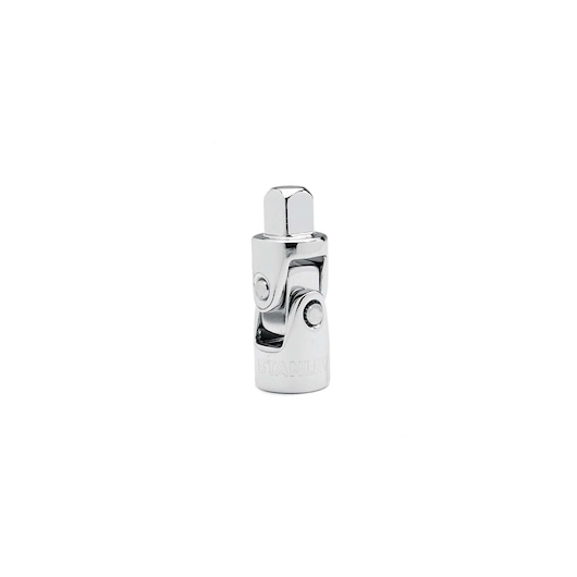 Photo of STANLEY 86-211 chrome universal joint socket adapter, front view on white background.