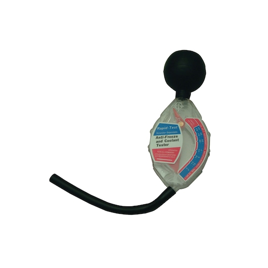 STANLEY 990105 antifreeze and coolant tester with black bulb and clear body, side angle on white background.