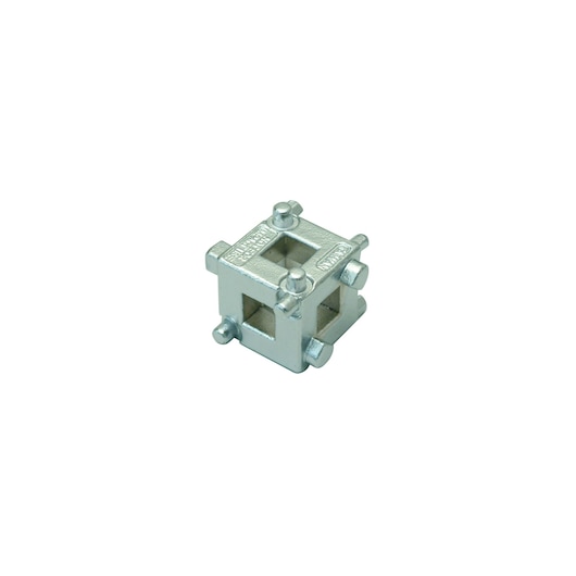 STANLEY 996589-S metal square conduit holder, silver finish, product shown at front angle on white background.