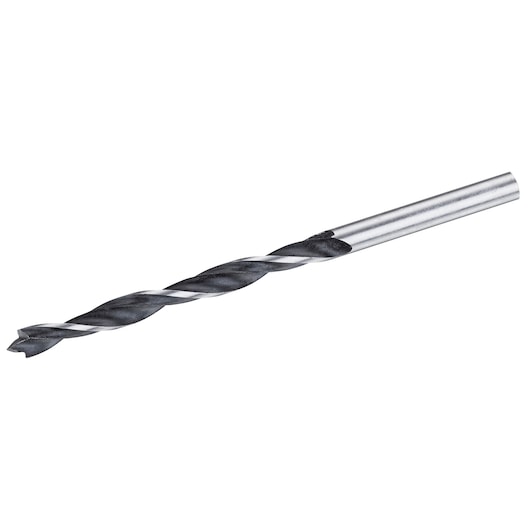 STANLEY STA52011 metal drill bit, side angle, silver shank with black spiral flutes on white background.