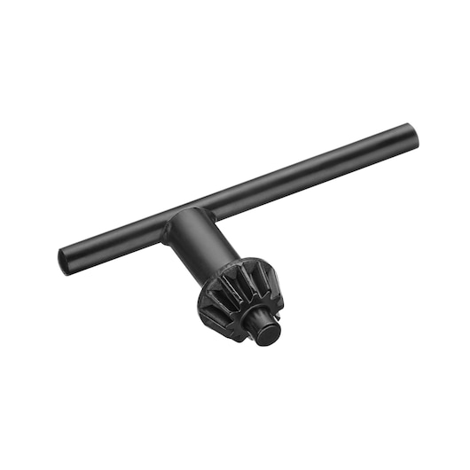 STANLEY STA66341 black metal drill chuck key, tool category, front angle on white background.