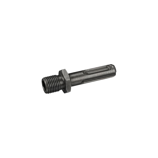 STANLEY STA66451 metal adapter with hex head and threaded end, side angle on white background.