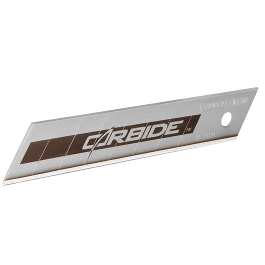 STANLEY STHT8-11818 utility knife replacement blade, carbide, silver finish, close-up on white background.